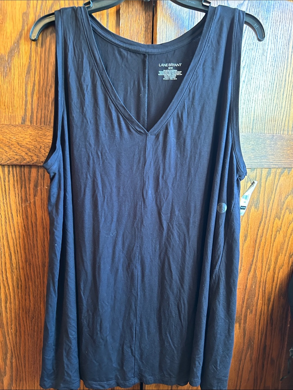 Lane Bryant Black V-Neck Sleeveless Tunic Tank
